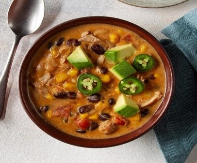 3) Chicken and Bacon White Chili