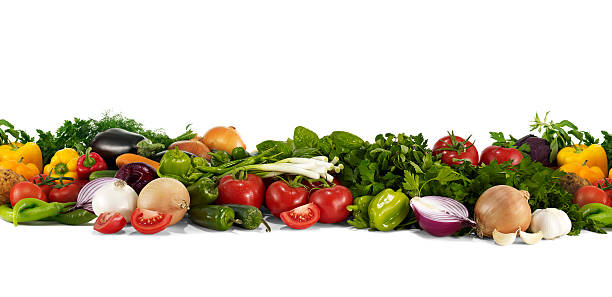 Vegetables on white background.