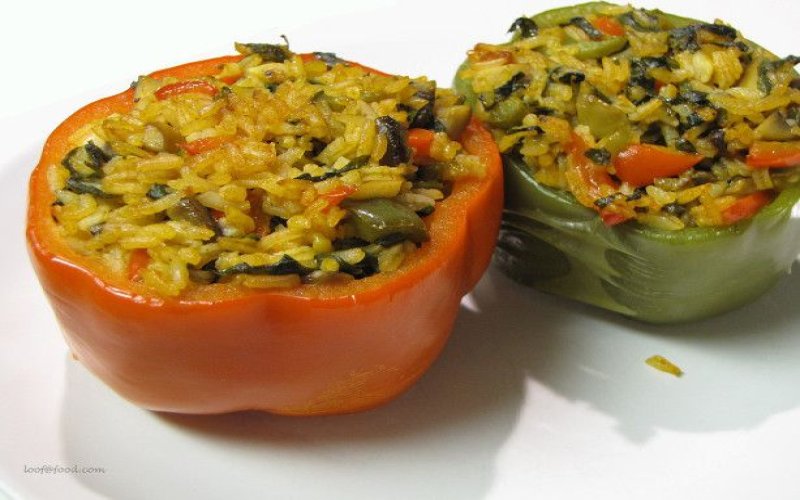 stuffed-peppers-with-thai-curry-rice-and-mushrooms
