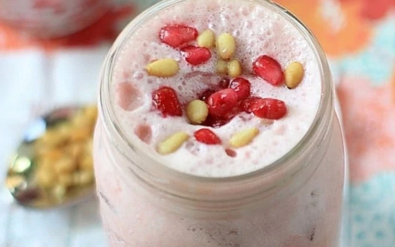 Spiced Pomegranate Lemon Lassi