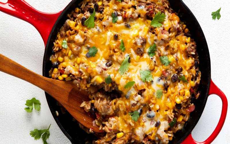 mexican-beef-and-rice-skillet