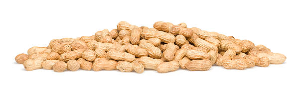 "bunch of peanuts, isolated on white background"