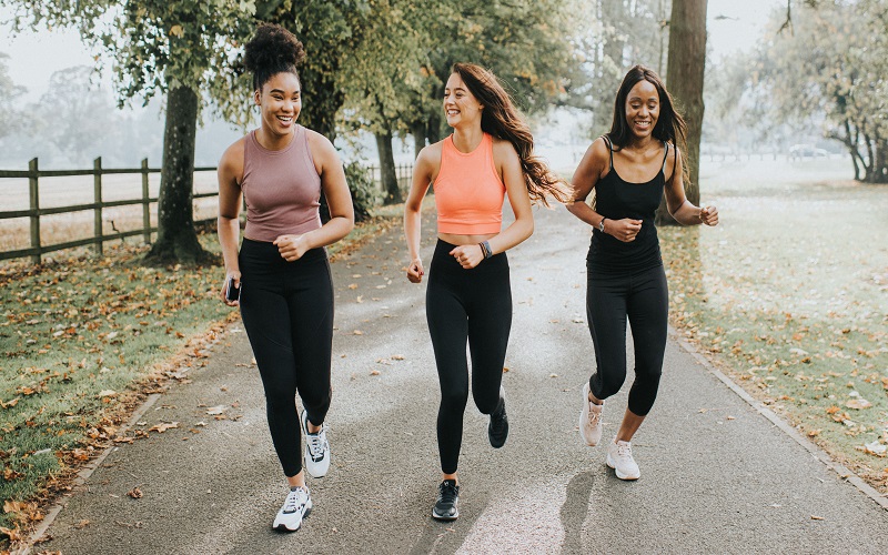 Happy and Relaxed Woman Joggers