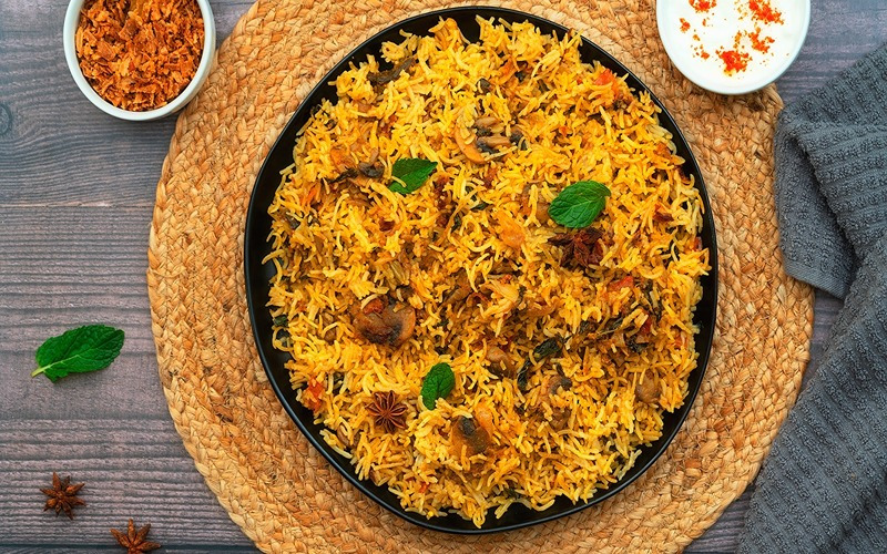 mushroom-biryani